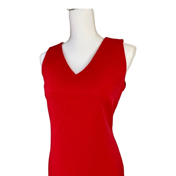 Women’s Red Cutout Ruffle Midi Fit Flare Dress Medium, Size 6US Imported NWT - Picture 3 of 9